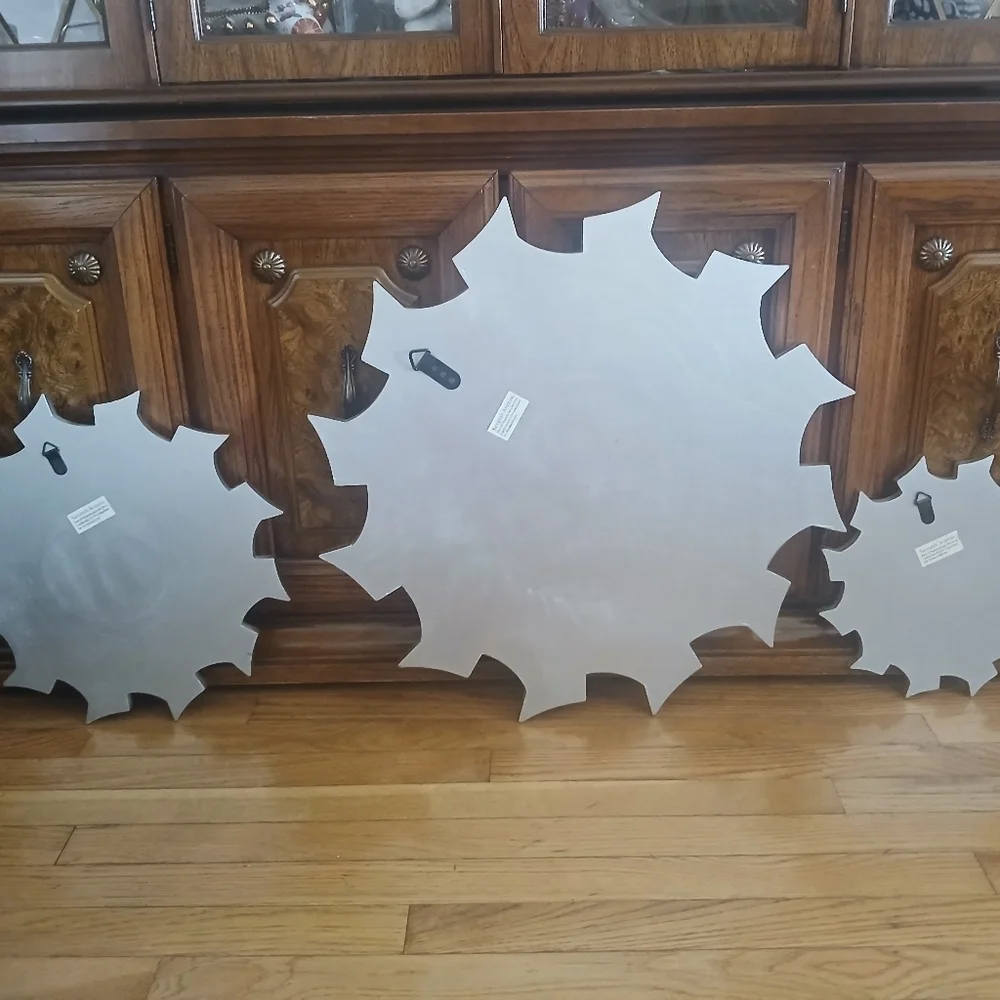 Silver Abstract Style Glass Decorative Mirrors​​​